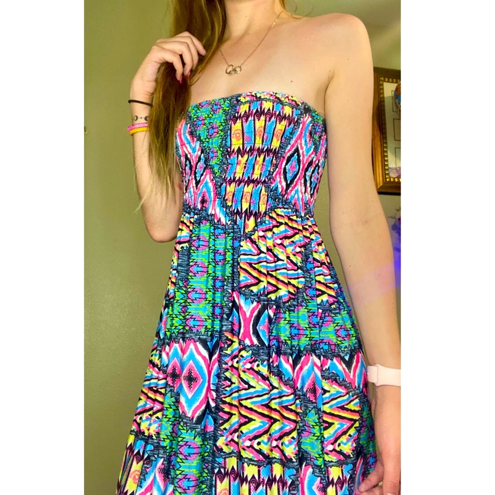 colorfully designed dress!